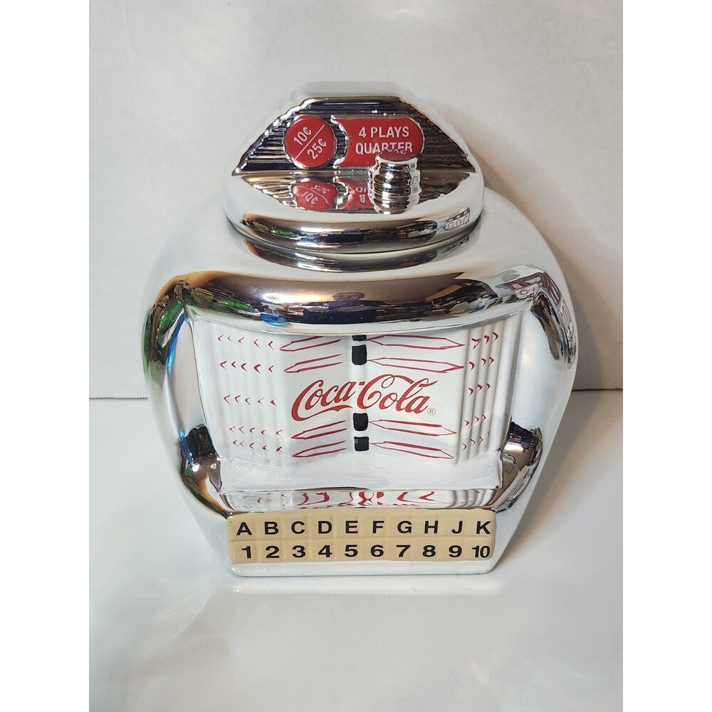 Coca Cola Brand Cookie Jar Silver Juke Box by Gibson Vintage 2000